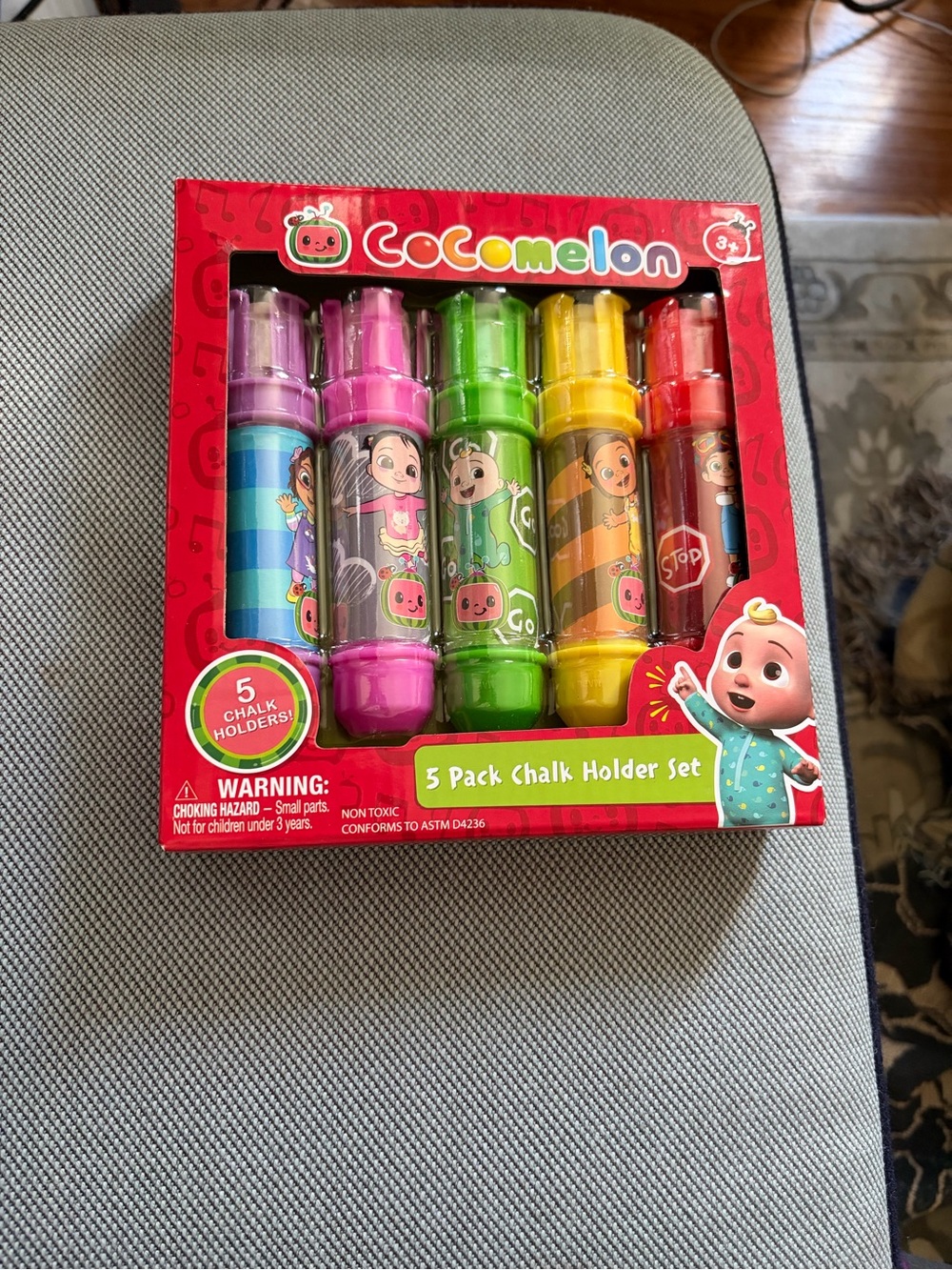 Disney CoComelon 5-Pack Chalk Holders - Pink, Green, Yellow, Red, Blue